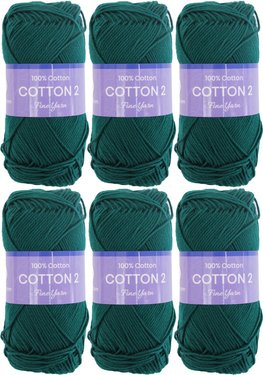Threadart 100% Pure Cotton Crochet Yarn Size 2 | 50 gram Skeins |165 yds per Skein | Fine #2 | Singles, 3 Packs, & 6 Packs